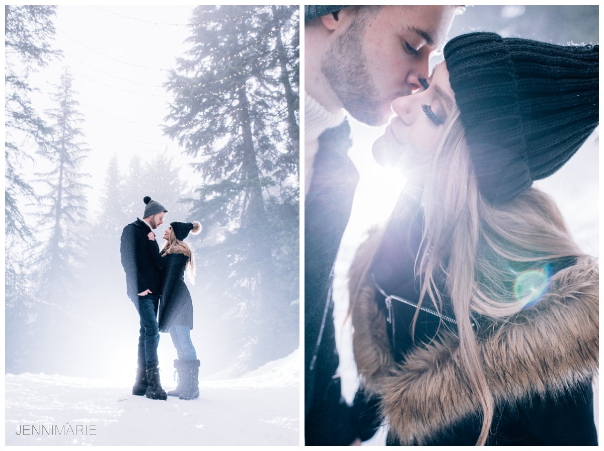 Grouse Mountain Engagement Photos in the Fog