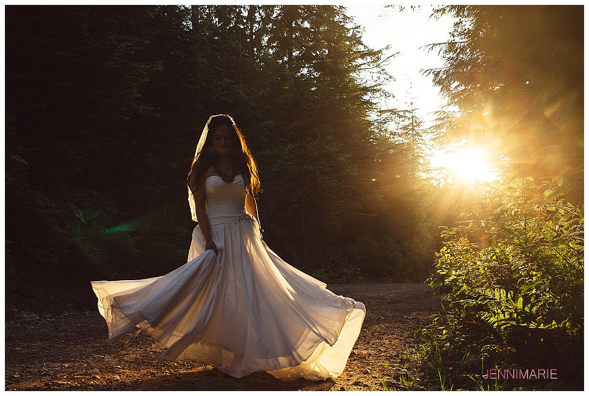 Sumas Mountain Bridal Portrait with a House of Vienna gown